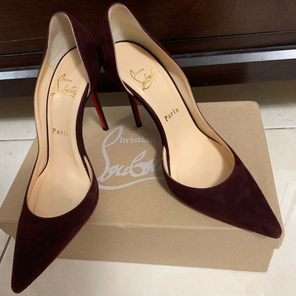 SOLD Authentic Christian Louboutin Burgundy Suede